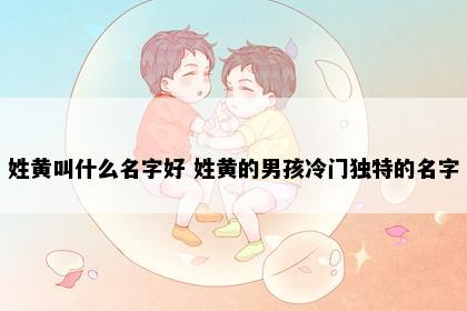 姓黄叫什么名字好 姓黄的男孩冷门独特的名字